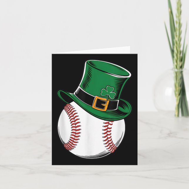St Patricks Day Baseball Kleeblatt Karte (Vorderseite)