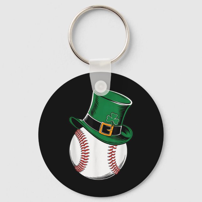 St Patricks Day Baseball Kleeblatt Schlüsselanhänger (Vorderseite)