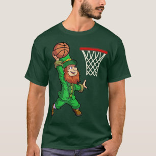 St Patricks Day Basketball Dunk Leprechaun Jungen  T-Shirt