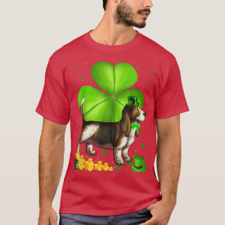 St Patrick's Day Basset Hound Kleeblatt Pet Lover T-Shirt