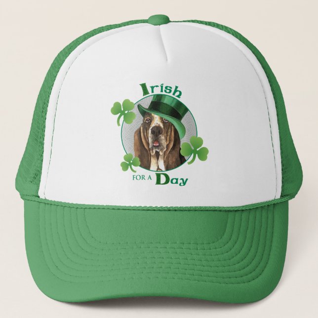 St. Patrick's Day Basset Truckerkappe (Vorderseite)
