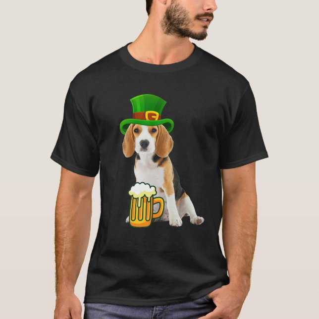 St Patrick's Day Beagle Funny Irish T-Shirt (Vorderseite)