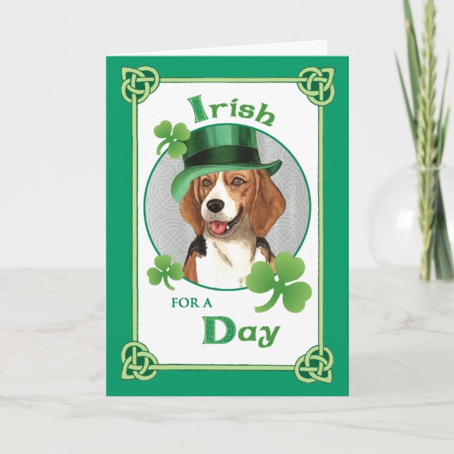 St. Patrick's Day Beagle Karte (Vorderseite)