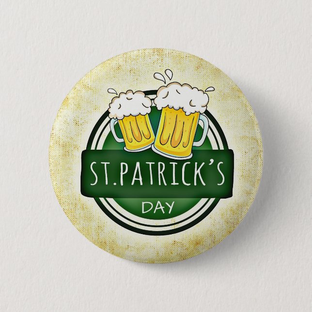 St.Patrick's Day Beer Button (Vorderseite)