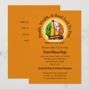 St Patricks Day Beer & Flag Edit Message Party Einladung