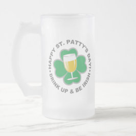 St. Patrick's Day benutzerdefinierte Monogramm-Tas Mattglas Bierglas