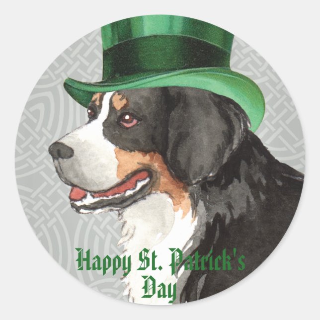 St. Patrick's Day Berner Runder Aufkleber (Vorderseite)