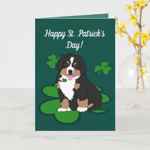 St. Patrick's Day Bernese Mountain Dog Karte