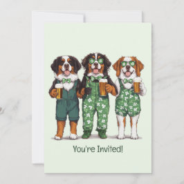 St. Patrick's Day Bernese Mountain Hunde Einladung