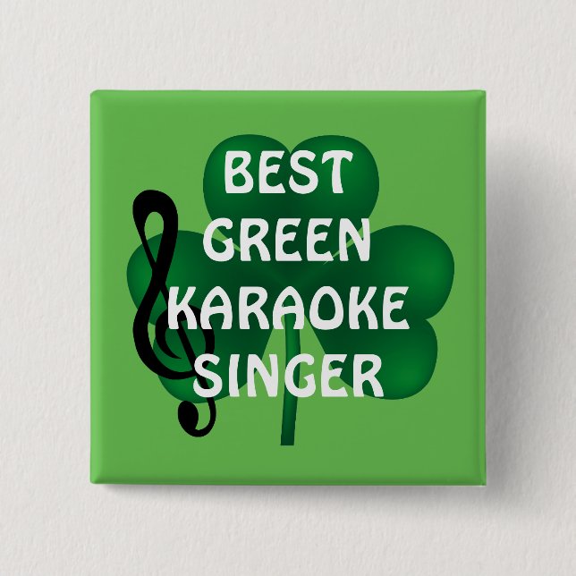 St Patrick's Day Best Karaoke Singer Button (Vorderseite)