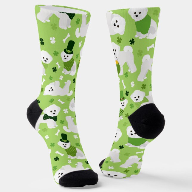 St. Patrick's Day Bichon Frise Socken (Gewinkelt)