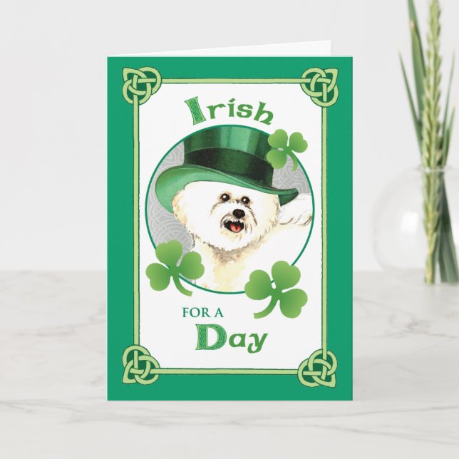 St. Patrick's Day Bichon Karte (Vorderseite)