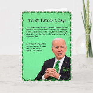 St. Patrick's Day Biden Card Feiertagskarte