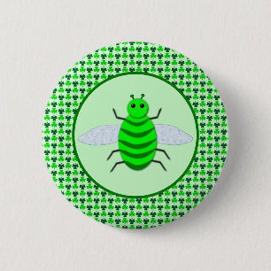 St. Patricks Day Bienen und Kleeblätter Button