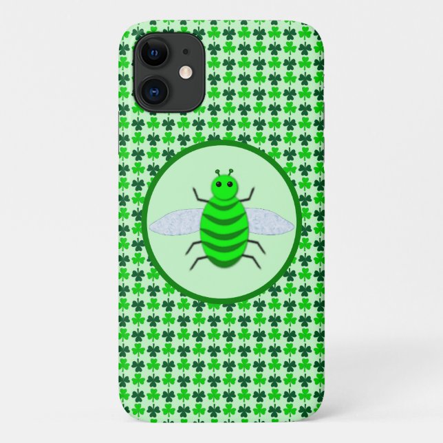 St. Patricks Day Bienen und Kleeblätter Case-Mate iPhone Hülle (Rückseite)