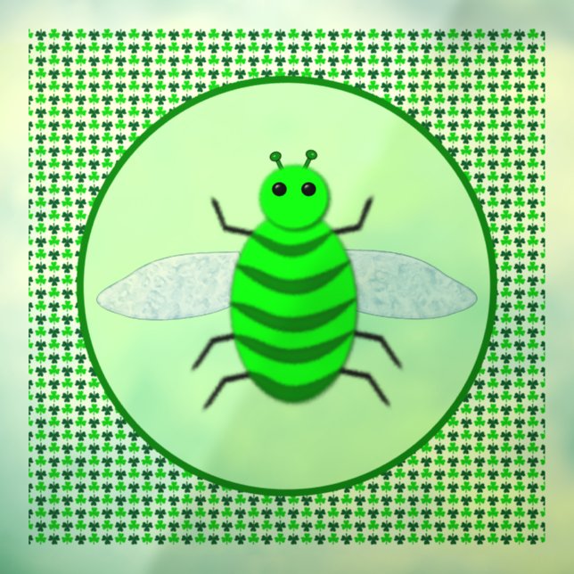 St. Patricks Day Bienen und Kleeblätter Fensteraufkleber (Blatt 3)