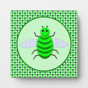 St. Patricks Day Bienen und Kleeblätter Fotoplatte
