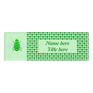 St. Patricks Day Bienen und Kleeblätter Namenschild