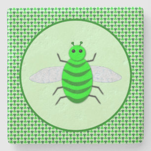 St. Patricks Day Bienen und Kleeblätter Steinuntersetzer