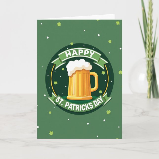 St. Patricks Day Bier Cheers Karte (Vorderseite)