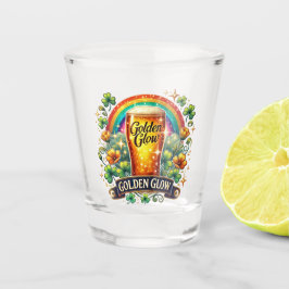 St Patrick's Day Bier, Regenbogen und Kleeblatt Schnapsglas