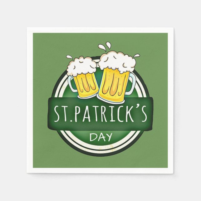 St. Patrick's Day, Bier Tasse, Irish Green Serviette (Vorderseite)