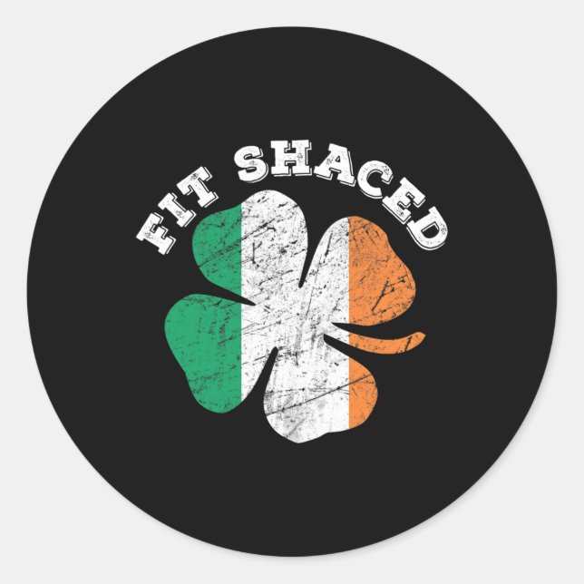 St. Patrick's Day Bierspiskey Drinking Fit Shaced Runder Aufkleber (Vorderseite)
