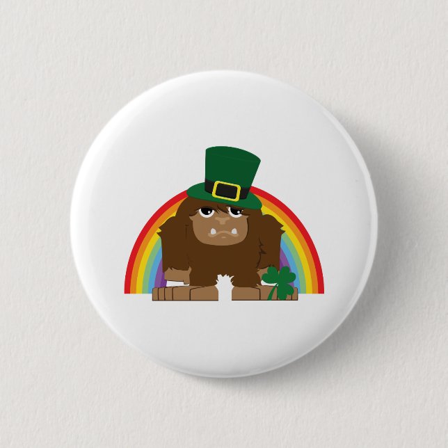 St Patrick's Day Bigfoot Button (Vorderseite)