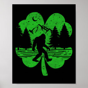 St Patricks Day Bigfoot Irischer Sasquatch Sankt P Poster