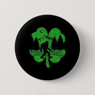St Patricks Day Bigfoot Irish Sasquatch Saint Padd Button