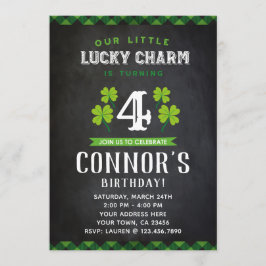 St Patrick's Day Birthday Einladung Chalkboard