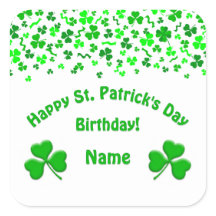 St Patrick's Day Birthday Green Shamrocks Confetti