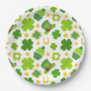 St. Patrick's Day Birthday Lucky Kleeblatts Patter Pappteller