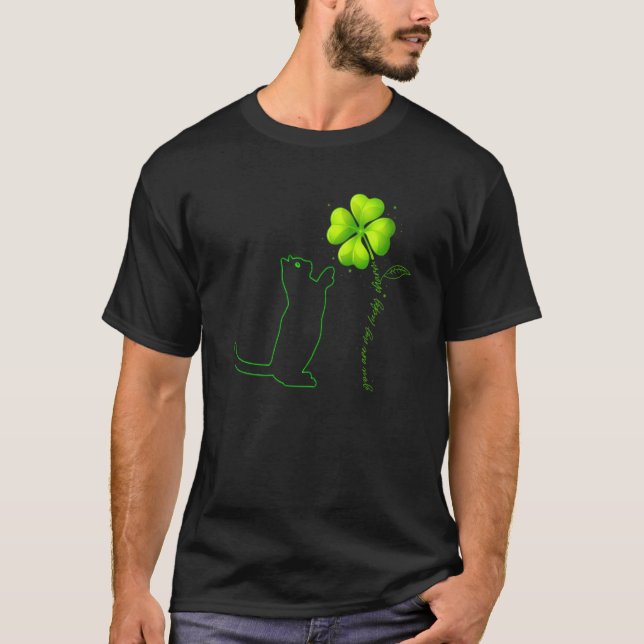St Patricks Day Black Cat My Lucky Charm Shamrock  T-Shirt (Vorderseite)
