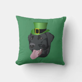 St. Patrick's Day Black Lab Kissen