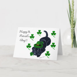 St. Patrick's Day Black Labrador Puppy Karte