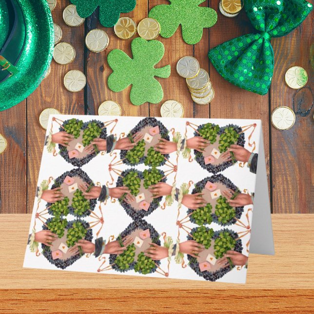St. Patrick's Day Blume Herz und Clover Bouquets Karte (St. Patrick's Day Flower Heart and Clover Bouquets Card)