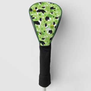St. Patrick's Day Border Collie Pattern Golf Headcover