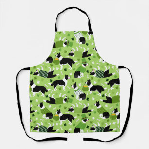 St. Patrick's Day Border Collie Pattern Schürze