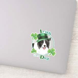 St. Patrick's Day Border Collie Vinyl Sticker