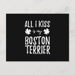 St Patricks Day Boston Terrier Dog Mom Funny Irish Postkarte