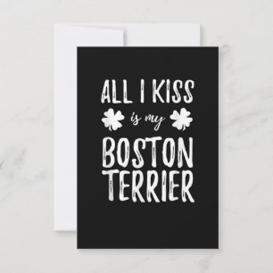 St Patricks Day Boston Terrier Dog Mom Funny Irish RSVP Karte