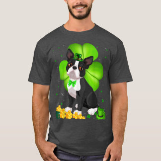 St Patrick's Day Boston Terrier Kleeblatt Pet Love T-Shirt
