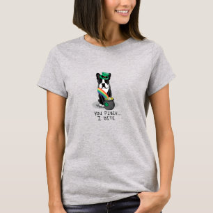 St. Patrick's Day Boston Terrier (schwarzer) Niedl T-Shirt