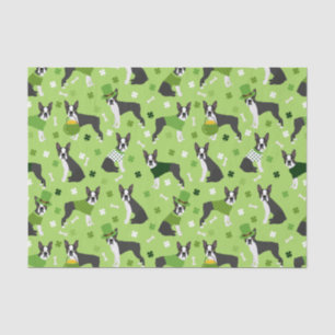St. Patrick's Day Boston Terrier Seidenpapier