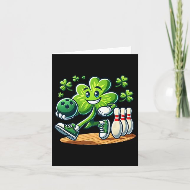 St Patrick's Day Bowling Boys Girls Niedliches Kle Karte (Vorderseite)