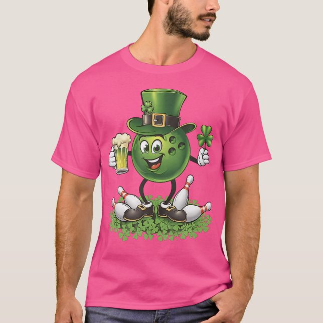 St Patrick's Day Bowling Drinking Beer Lover Playe T-Shirt (Vorderseite)