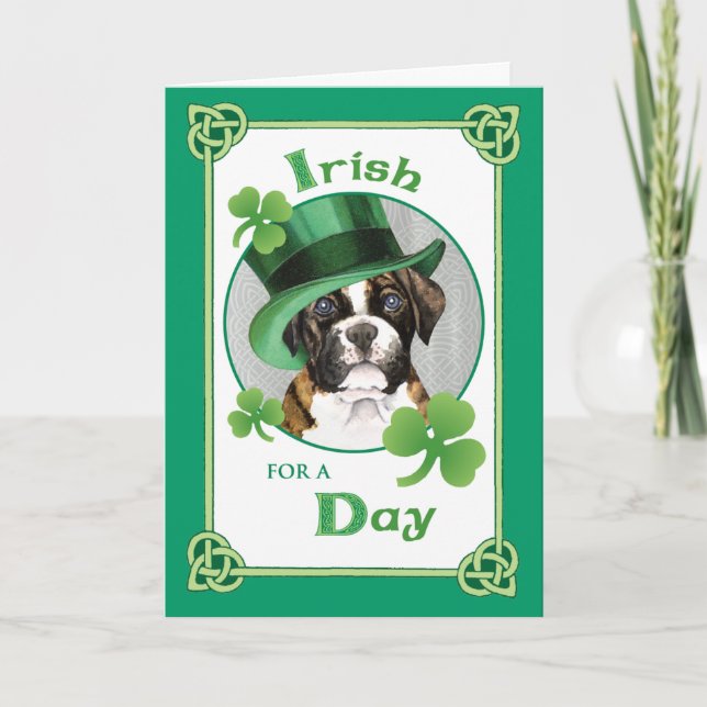 St. Patrick's Day Boxer Karte (Vorderseite)