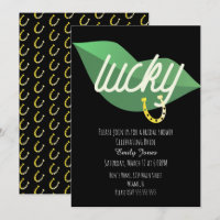 St. Patrick's Day Brautparty Lippen-Einladung