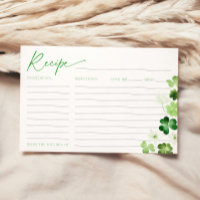 St. Patricks Day Brautparty-Rezeptkarte
